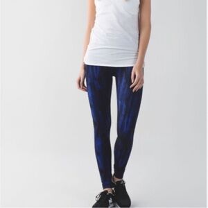 Lululemon Wunder Under High Waist Roll Down Nightsky Blue Black Size 4